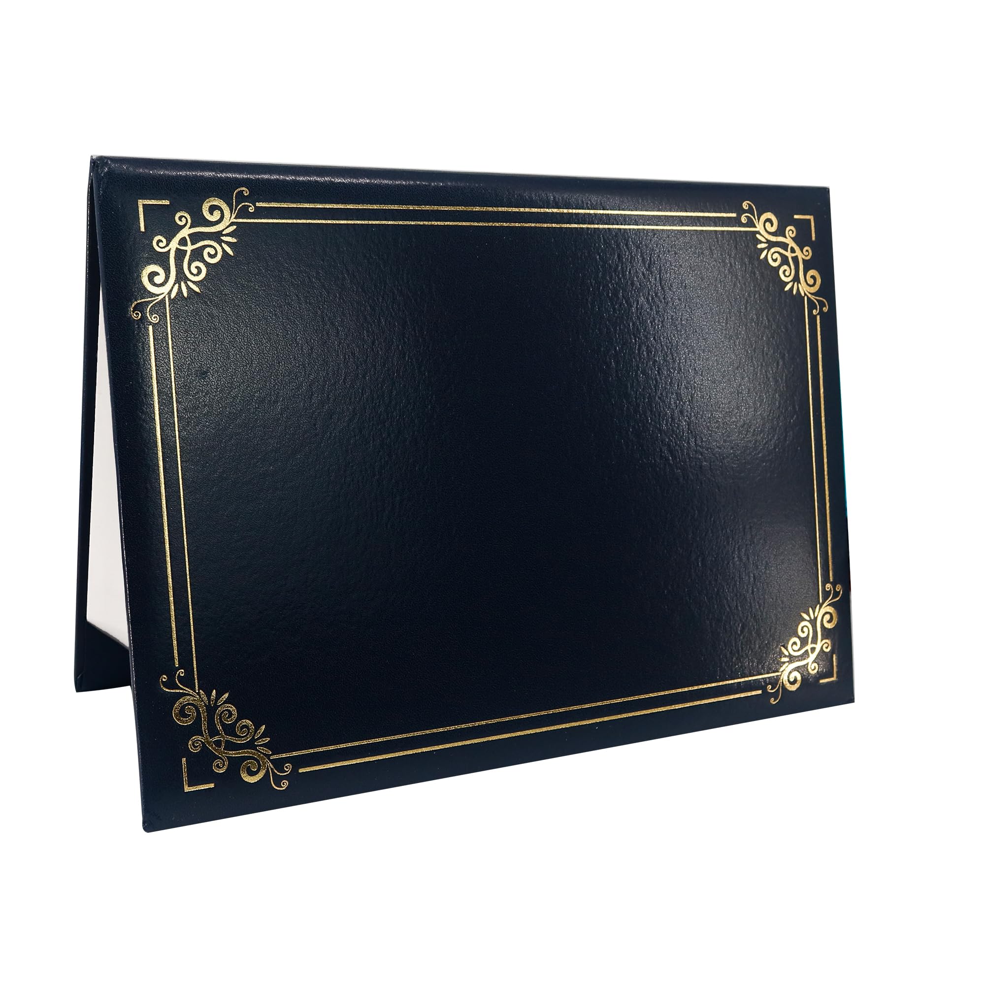 GraduatePro Certificate Holder A4 Diploma Cover Gold Border Document Padded Graduation University Paper Smooth Navy — image 1