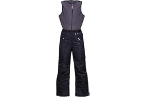 Arctic Quest Polar Fleece Water Resistant Insulated Unisex Boys and Girls Unisex Ski & Snow Bib Pants Overalls