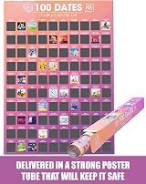 Giftinghouse 100 Dates Scratch Off Poster A2 UK Made Eco Friendly view 2