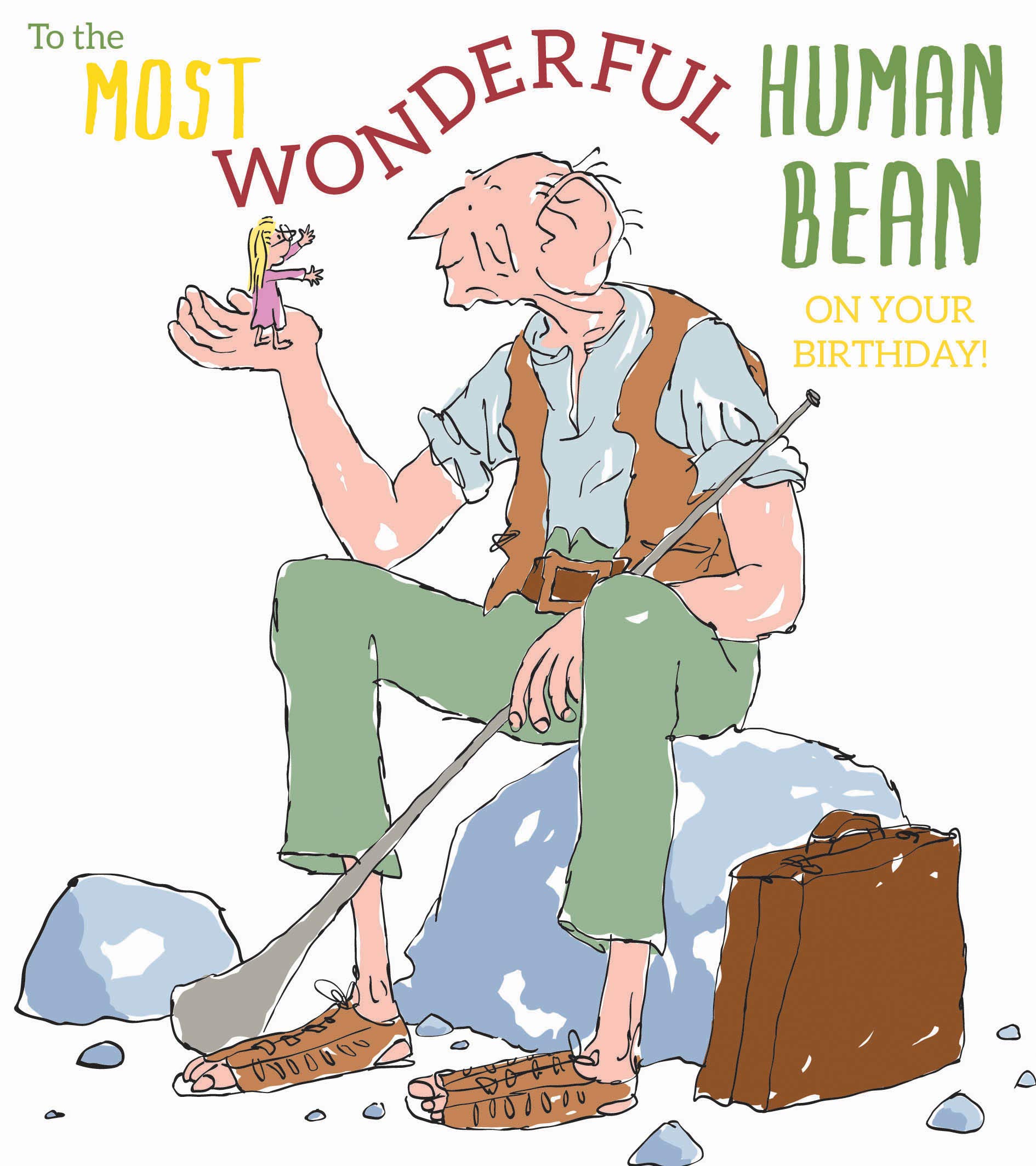 Roald Dahl BFG Human Bean Birthday Card, RD002