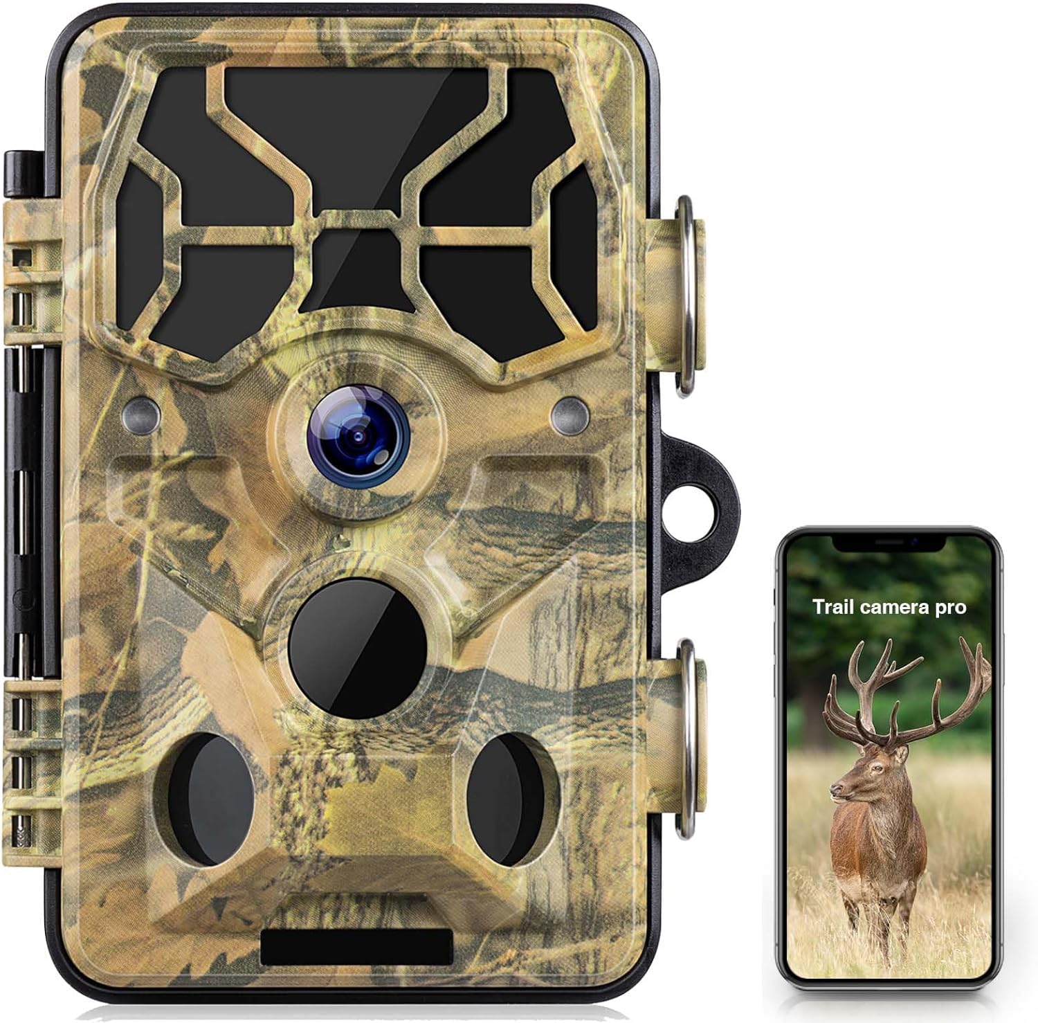 WiFi Wildlife Camera 20MP 1296P-Bluetooth Trail Camera with 36pcs IR LEDs Night Vision Game Camera Motion Activated 120° Wide Angle IP66 Waterproof