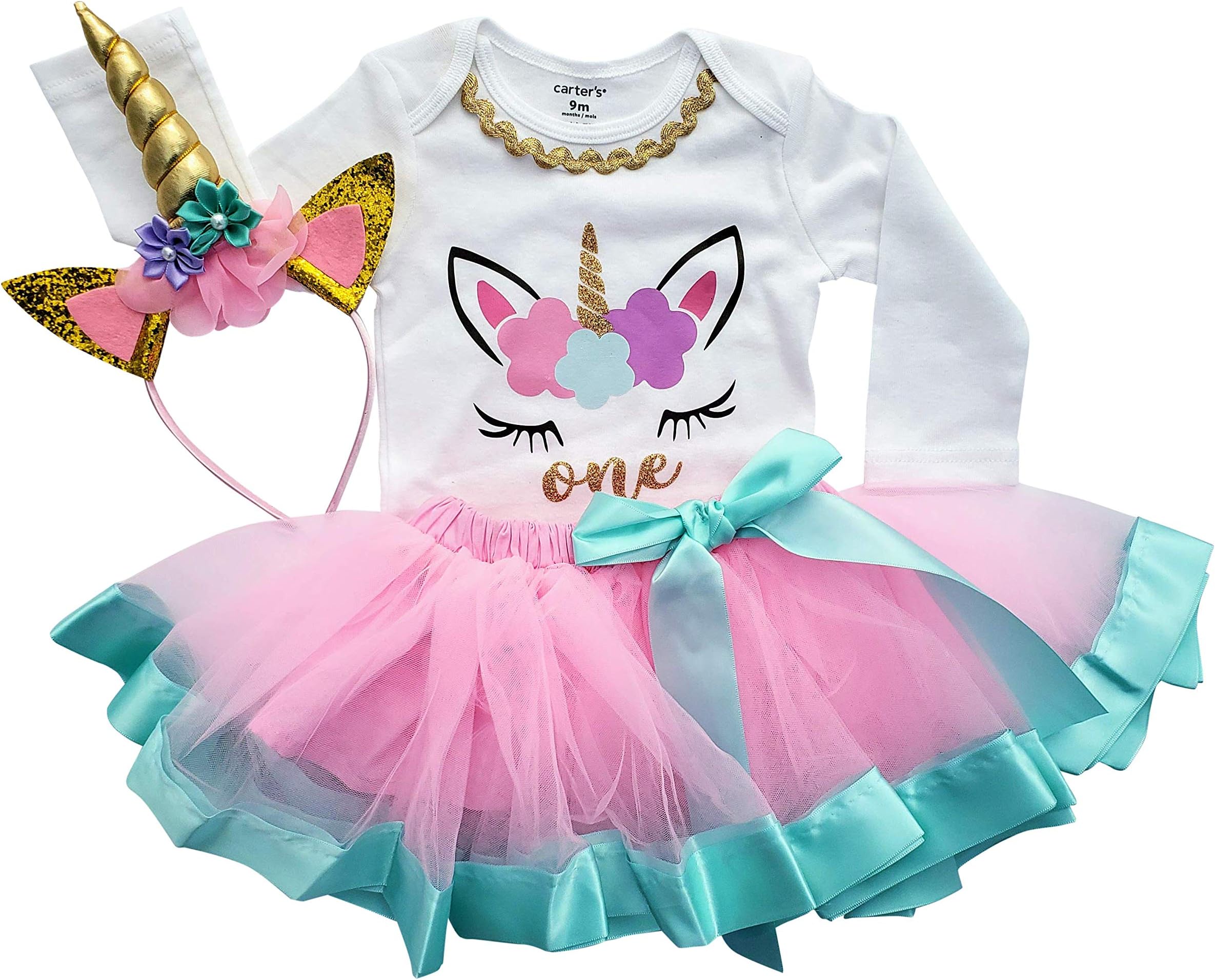 1st Birthday Outfit Baby Girl Tutu - Unicorn