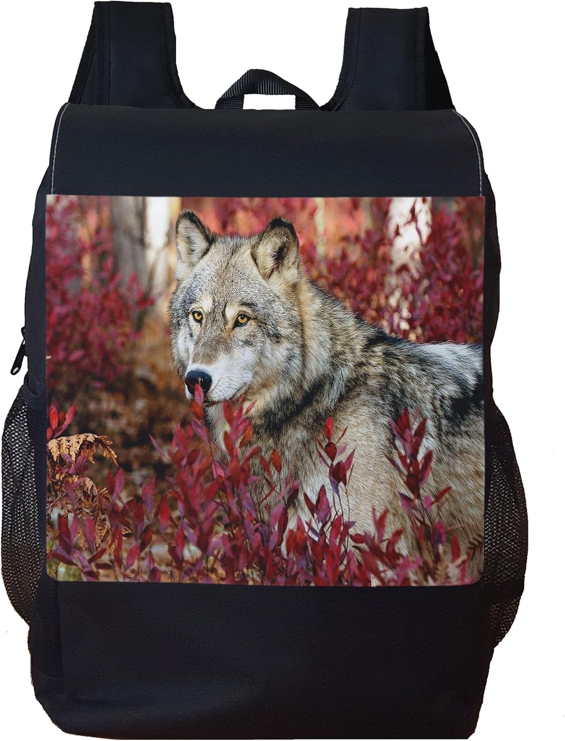 Wolf Wolves Backpack Shoulder Bag School Personalised Amazon.co.uk