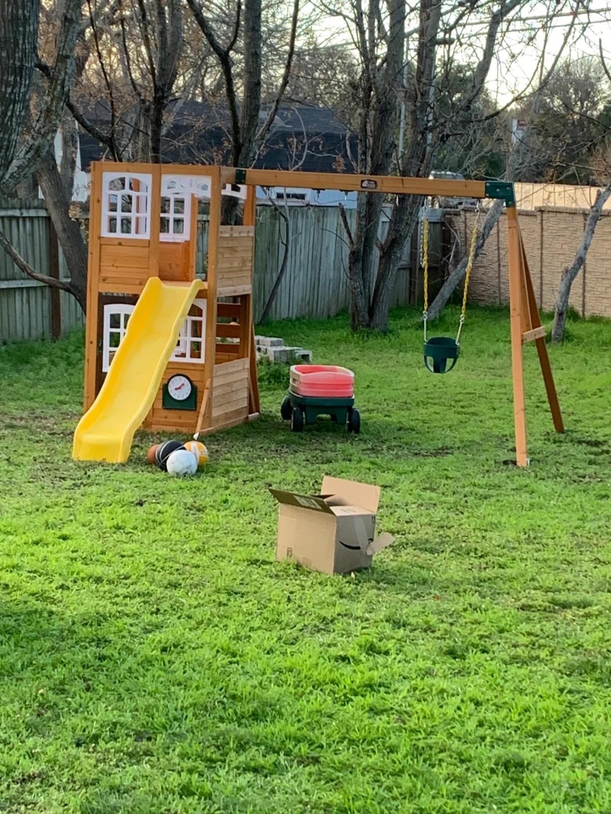 89/mo Finance KidKraft Lewiston Retreat Cedar Wood Swing Set PLAYSET