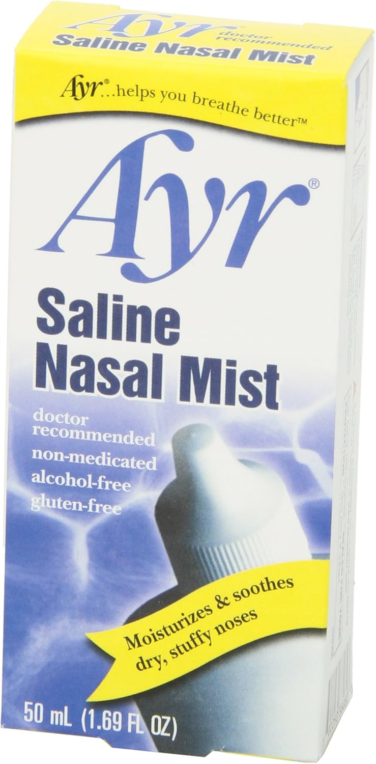 Ayr Saline Nasal Mist, 1.69-Ounce Spray Bottles (Pack of 6): Health & Personal Care