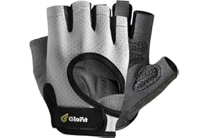 Glofit Workout Gloves for Women and Men, Weight Lifting Gloves Anti-Slip Padded Palm, Light Weight Fingerless Powerlifting Fingerless Gym Gloves for Exercise, Fitness, Training, Cycling