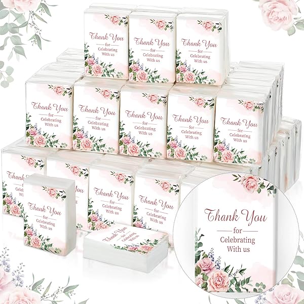 thumbnail image 2 of Eaasty Happy Tears Tissue Packs For Wedding 3 Ply Wedding Tissues For Guests Travel Size Bulk Facial Paper Welcome Bag Stuffers Gift Bride And Groom Mother(30 Pack 2 of 10