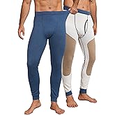 Herberton Men's Thermal Long Johns Extra Knee Layer Fleece Leggings Underwear Pant for Cold Weather (S-XXL)