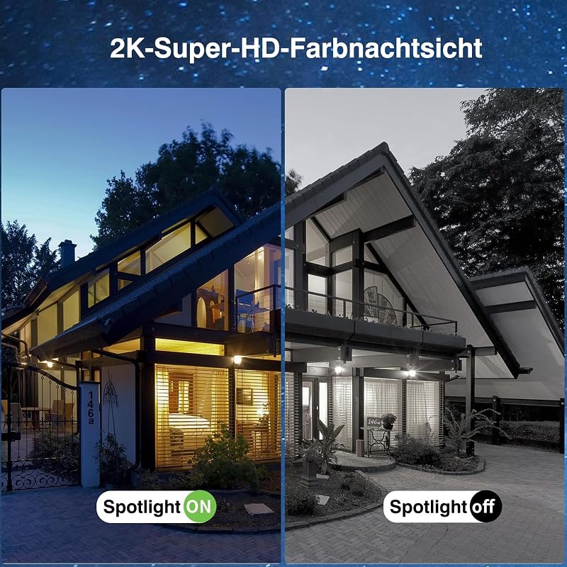 4G LTE Überwachungskamera Aussen mit SIM Karte Ohne WLAN Solar