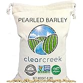 CLEAR CREEK Certified Glyphosate Residue Free Pearl Barley | 4 LBS Drawstring Bag | Non-GMO | Kosher | Vegan | Non-Irradiated