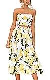 Angashion Women's Floral Crop Top Maxi Skirts Set 2