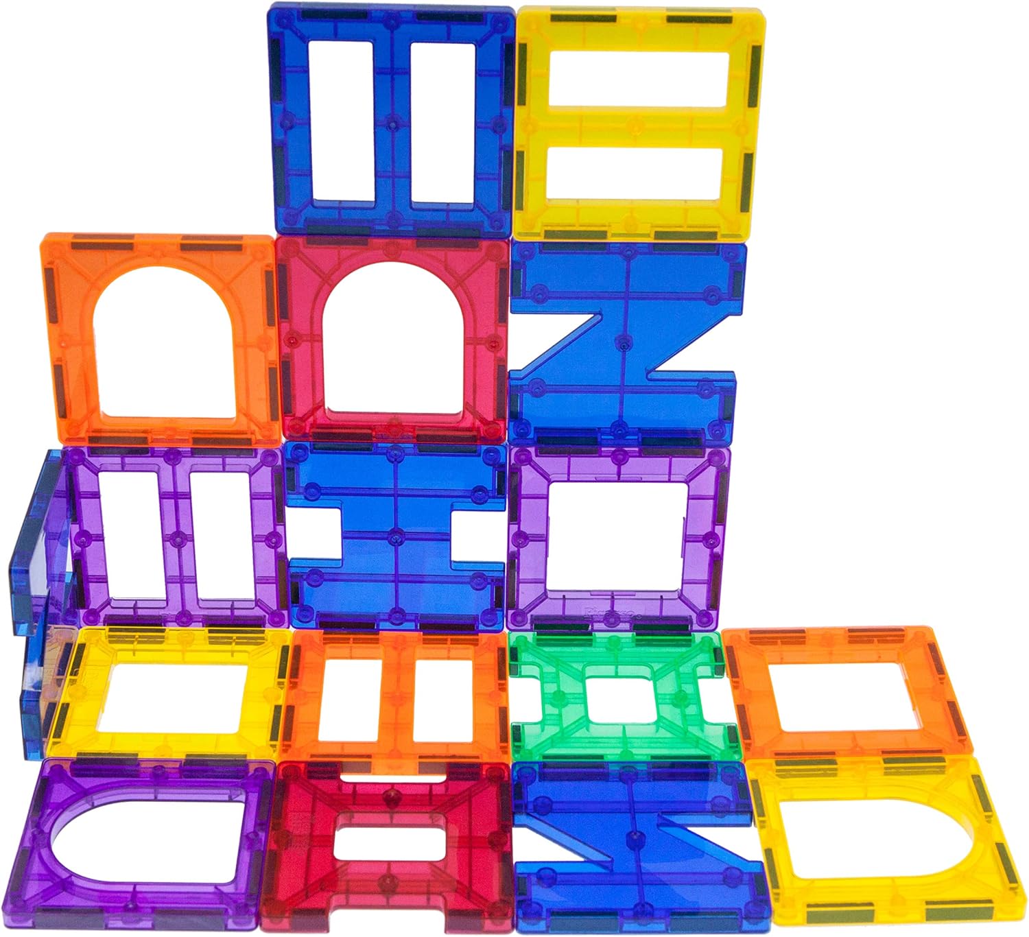 PicassoTiles PT42 Designer Artistry Kit 42pcs Set Magnet Building Tiles Clear Colour Magnetic 3D Building Block - Image 4