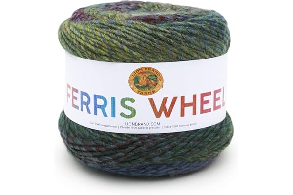 Lion Brand Yarn, Muticolor Ferris Wheel Yarn for Knitting, Crocheting, and Crafts, Imaginary Garden, 1 Pack
