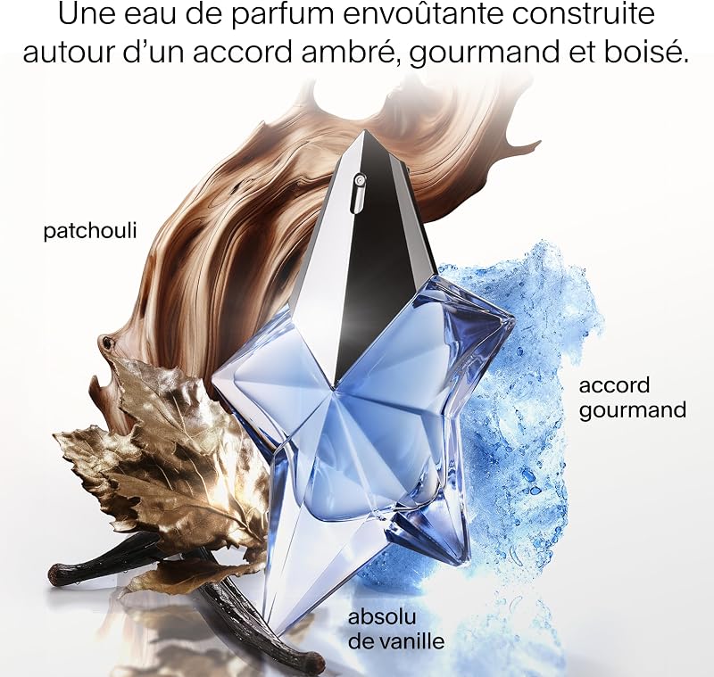 Angel Eau de Parfum Femme Ambrée Gourmande et Rechargeable
