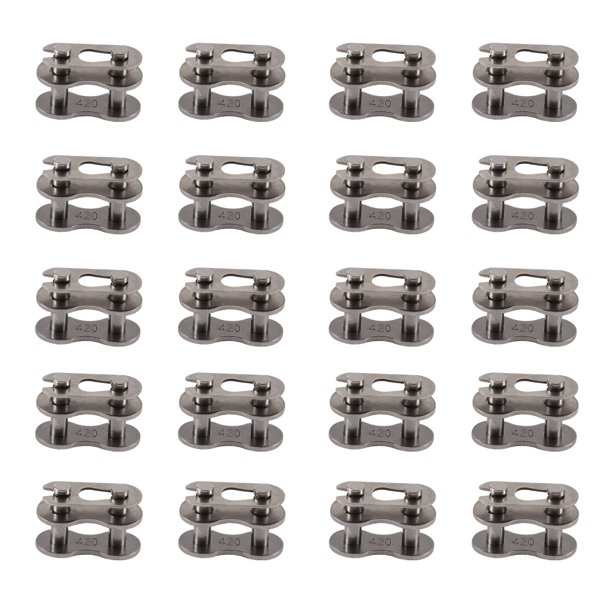 WOOSTAR 420 Chain Master Link Replacement for 90cc 110cc 125cc Pit Dirt Bike ATV 4 Wheeler Quad Baja Buggy Dune Pack of 20