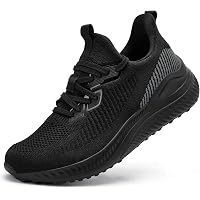 ODCKOI Chaussures Homme Slip On Basket Sport Sans Lacets Mesh Respirantes - Tout Noir Taille 42