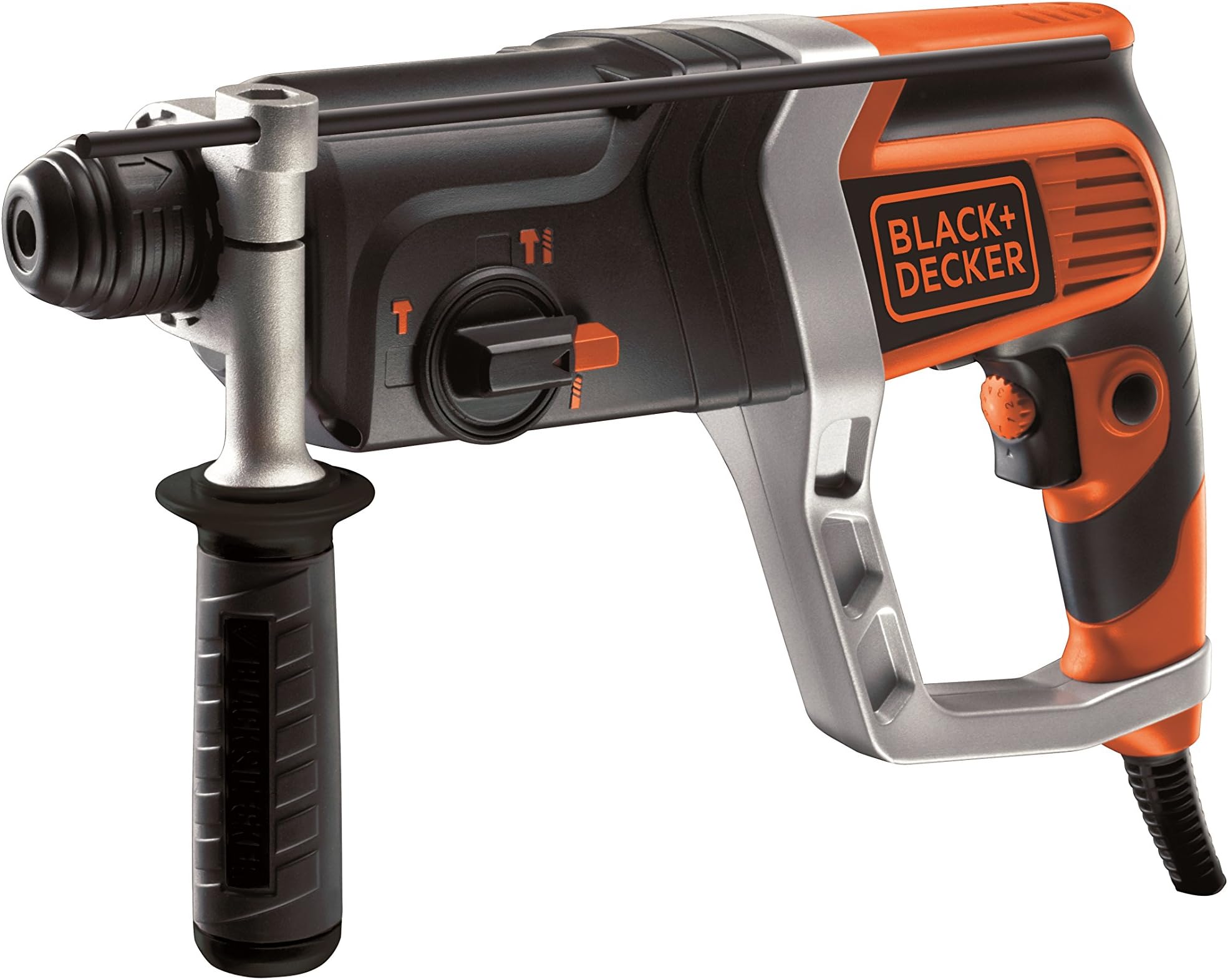 BLACK+DECKER KD990KA-QS KD990KA-QS-Martillo Combinado SDS-Plus 850W con maletín, Orange