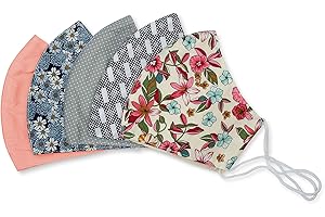 HOPE LOVE SHINE Face Mask Adjustable Filter Pocket Reusable Breathable Washable Cloth Mask Face Masks for Women Men - 5 Pack