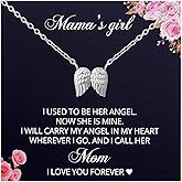 Ralukiia Mom Remembrance Necklace, Mom Memorial Gift, Loss of Mother Gift, Grief Gifts, Sympathy Gifts, In Memory of Mother Jewelry for Daughter, Bereavement Keepsake Condolence