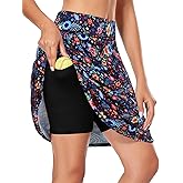 Kimmery Golf Skirts for Women 20" Knee Length Skorts Skirts with 3 Pockets Split Hem Athletic Skirts Sizes M-3XL