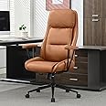 BOWTHY Executive Chair Modern Office Chair,55° Reclining High Back Desk Chair with Wheels,Conference Room Chairs,PU Leather Office Chair,Swivel Chair 330lbs,Computer Chair for Adults (Pure Brown)