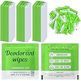 Timgle 100 Pcs Mini Travel Deodorant Wipes Individually Wrapped Armpit Antiperspirant Deodorant Sweat Body Wipes for Women Men Teens Sports Travel Clean Skin Underarm Excessive Sweating(Aloe Vera)
