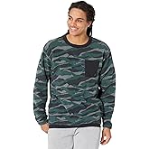adidas mens Texture Printed Crew Golf Sweatshirt