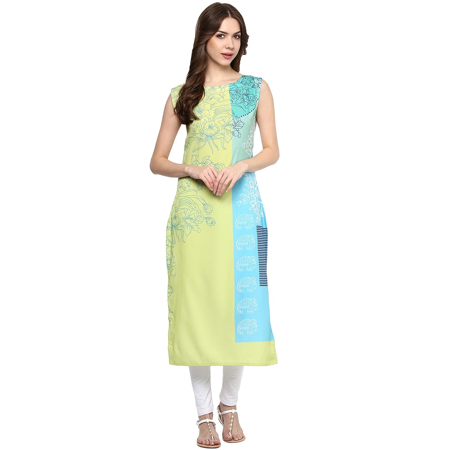 ziyaa women's straight crepe kurta