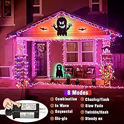 200 LED Halloween Lights Outdoor, 66ft Halloweem