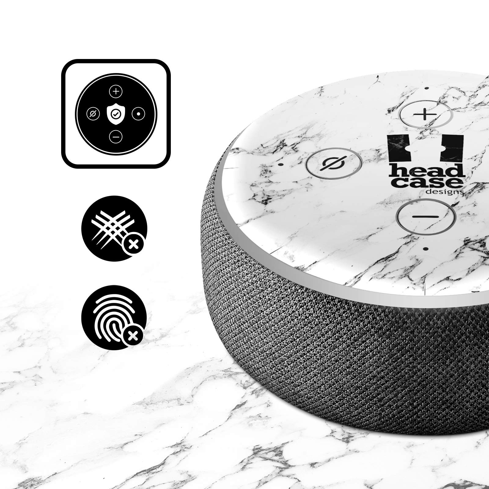 Head Case Designs Officially Licensed Alyn Spiller Carbon Fibre Plain Art Mix Vinyl Sticker Skin Decal Cover Compatible with Amazon Echo Dot (3rd Gen) - Skin only Echo Dot (3rd Gen) is NOT Included