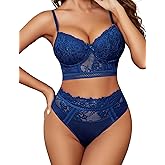 Avidlove Lingerie Sets for Women Bra and High Waist Panty Set 2 Piece Lace Babydoll Outfits S-XXL