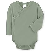 Colored Organics Baby Organic Cotton Kimono Bodysuit - Long Sleeve Infant Side Snap One Piece - Boys and Girls Clothing