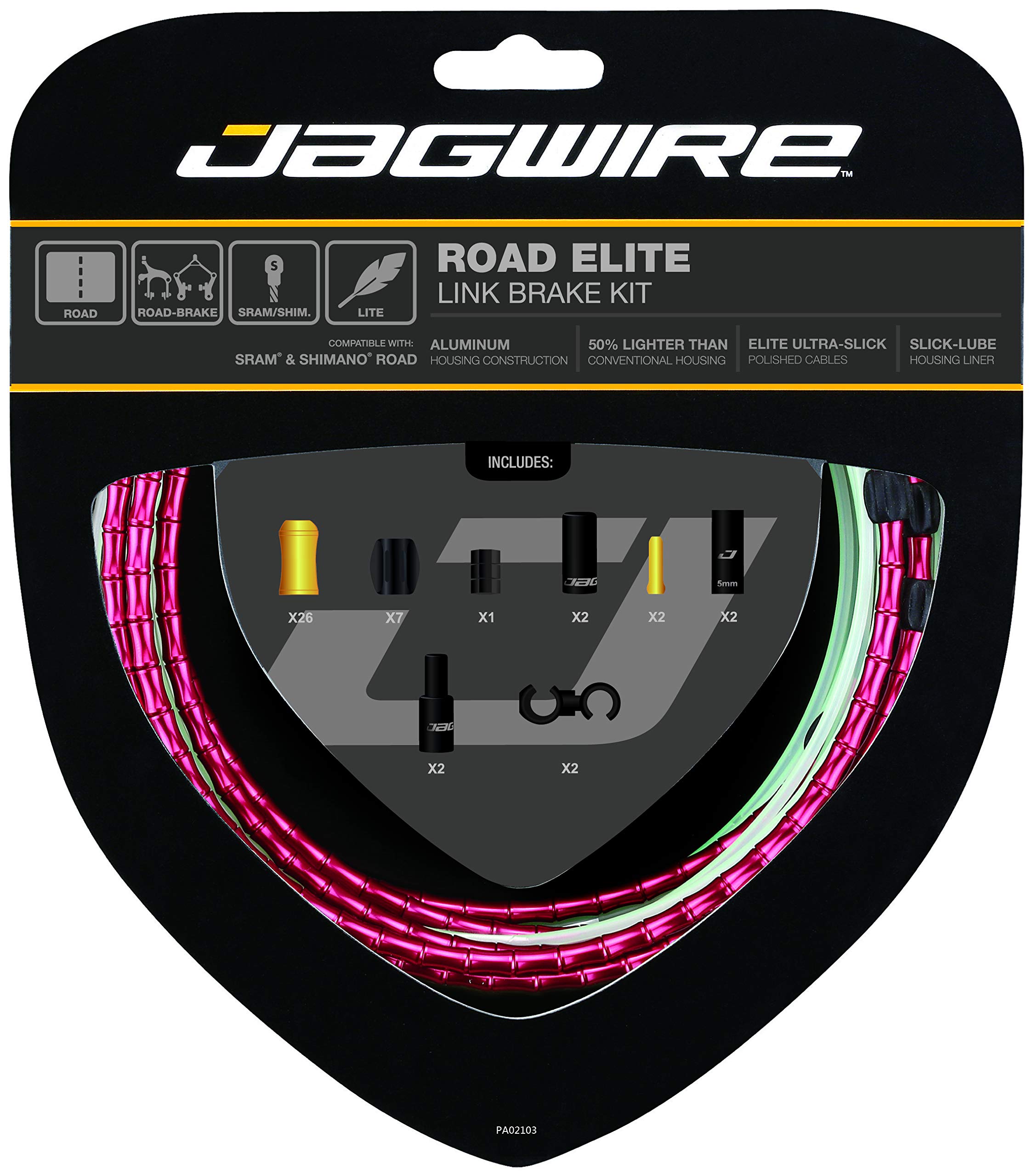 Jagwire Road Bike Elite Link Complete Brake Cable Kit - Red — image 1