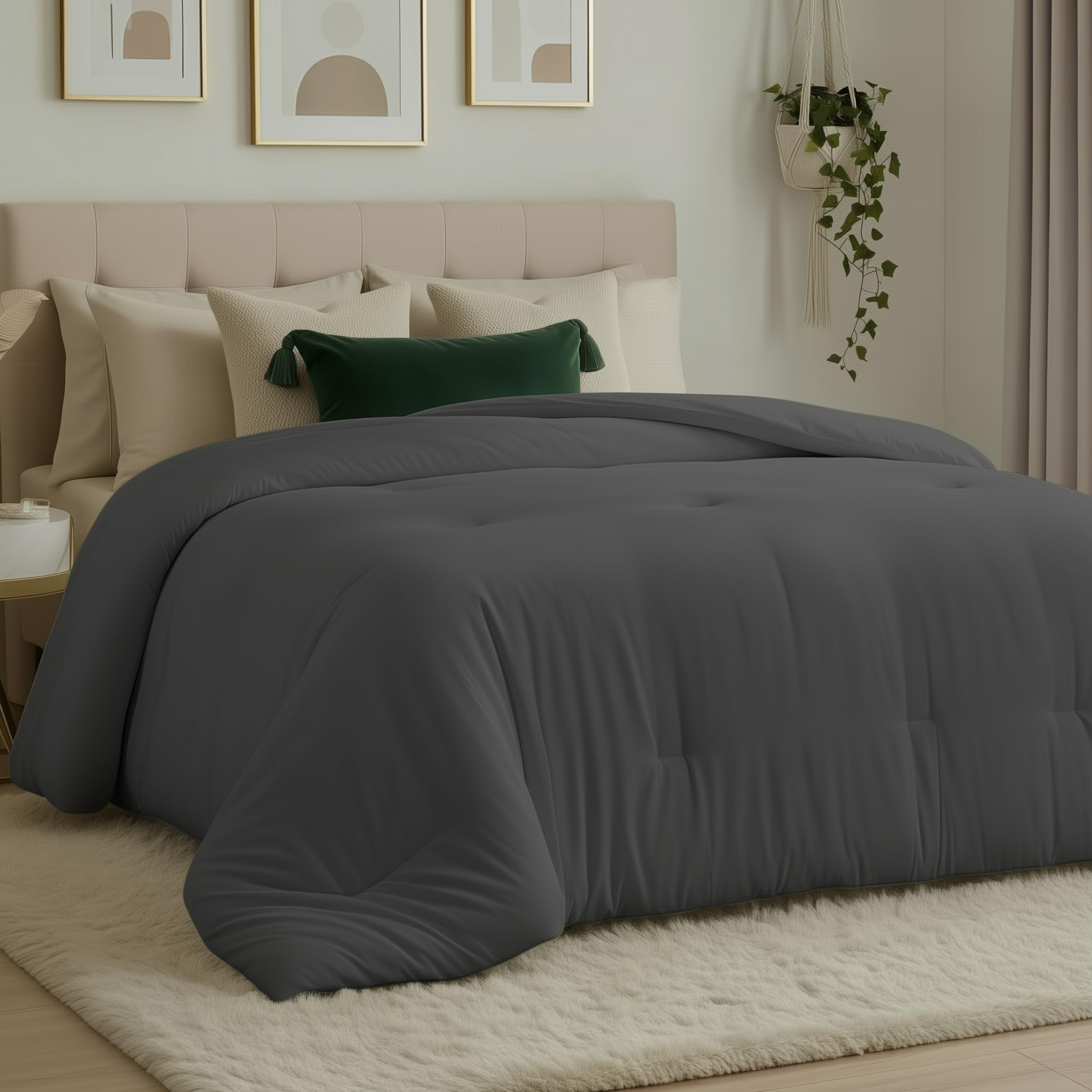 Utopia Bedding All Season Down Alternative Quilted Twin/Twin XL Comforter - Duvet Insert with Corner Tabs- Machine Washable – Bed Comforter - Grey