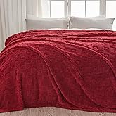 NEWCOSPLAY Super Soft Queen Blanket Red Premium Silky Flannel Fleece 3D Heart Checkered Lightweight Bed Blanket All Season Use (Red Heart, Queen(90"x90"))