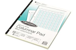 Wilson Jones Columnar Pad, ColumnWrite, 8-1/2" x 11", 8 Columns, 50 Sheets per Pad (WG7208A),Green
