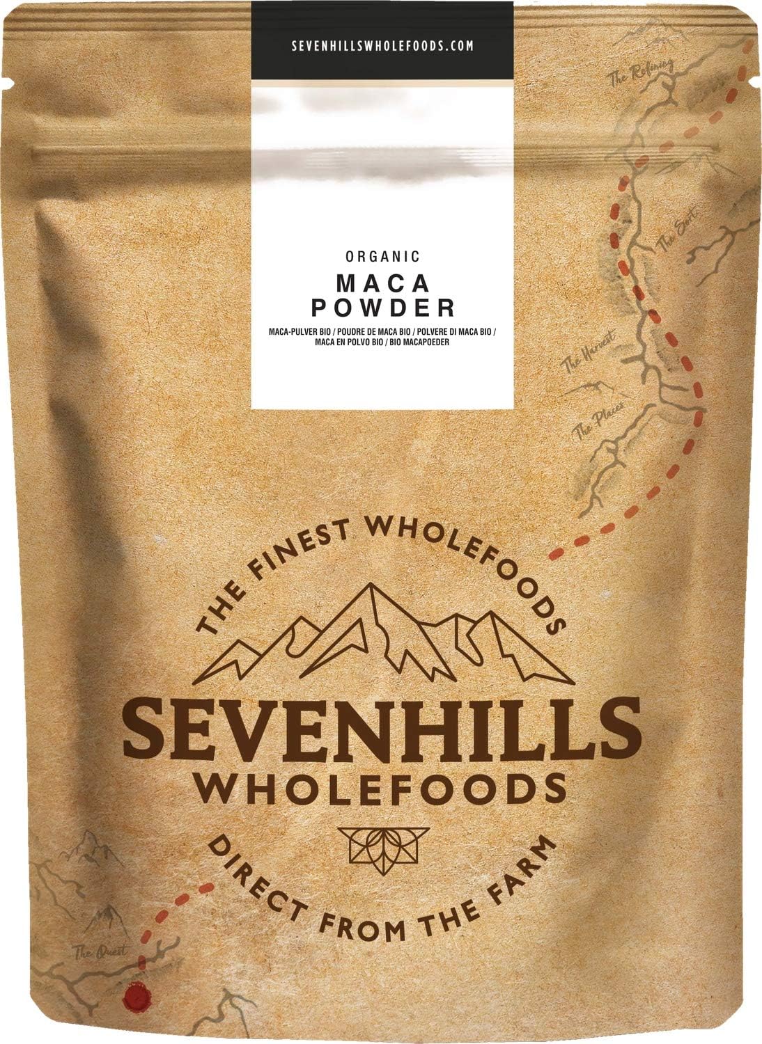 Sevenhills Wholefoods Organic Maca Powder 500g from Peru, Pure Maca Root, Vegan, Gluten-Free, Non-GMO, Kosher