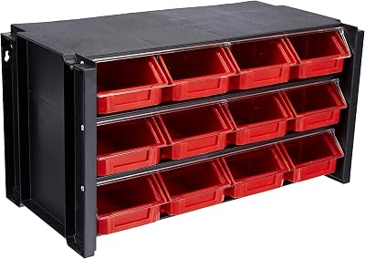 Tayg Plastic Stacking Shelf 12 Drawers Organizer Storage Bins Clear Windows