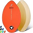BPS New Zealand ‘Shaka’ Skimboard with Colored EVA Grip Pad and High Gloss Clear Coat Wooden Skim Boards for Kids and Adults | Choose from 3 Sizes and Traction Pad Color
