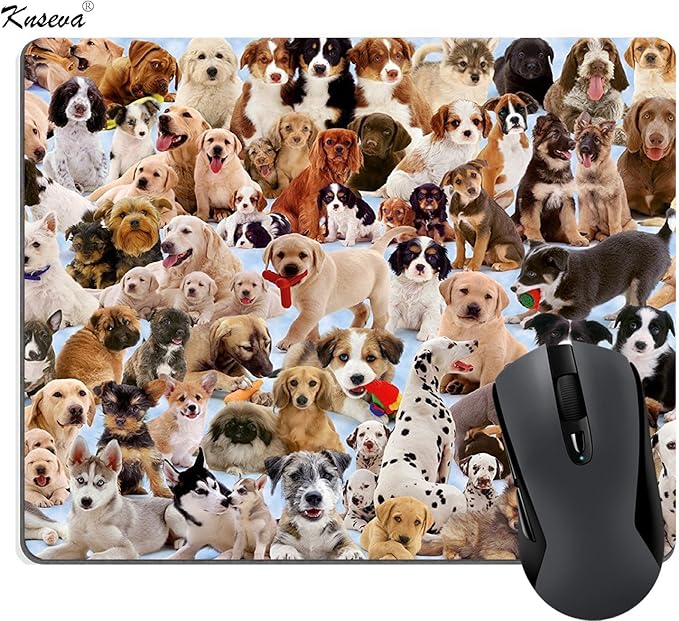 Dogs Galore Mouse Pad Custom, Cute Pets Puppies Mouse Pads