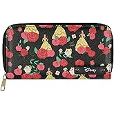 Fast Forward Disney Beauty and The Beast Wallet Allover Belle and Roses Design Full Zip Clutch