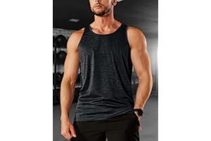 Men’s Quick Dry Tank Tops Sleeveless Workout Gym Muscle Shirts Athletic Bodybuilding Performance Tee Shirts