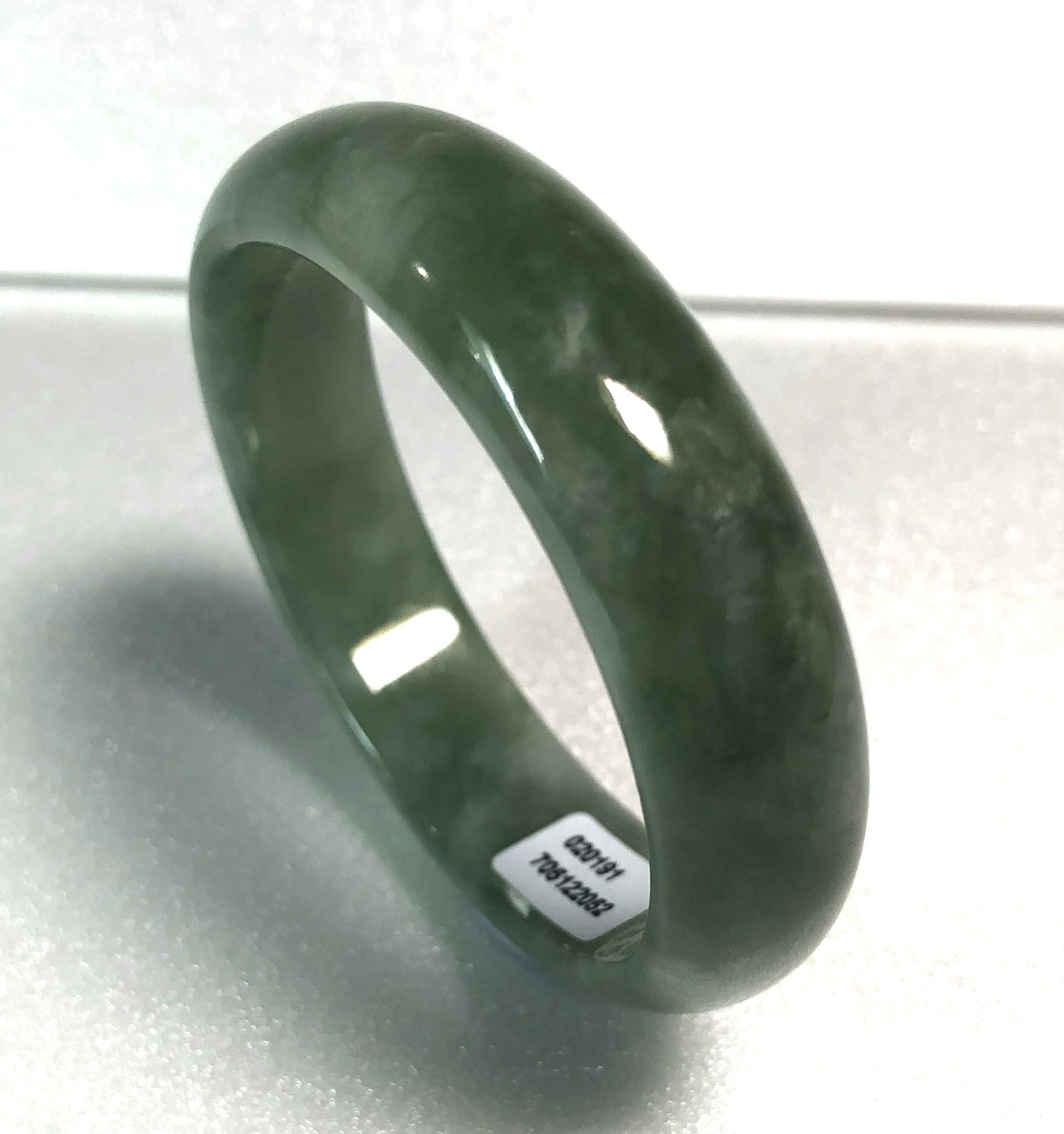 Translucent Oval shape Certified Green 100% Type A JADE Jadeite Bangle Bracelet 55mm TA20020