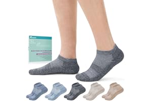 Revosoxs Diabetic Bamboo Socks for Men and Women,5 Pairs Low Cut Diabetic Socks,Loose Top Diabetic Socks Size 5-13