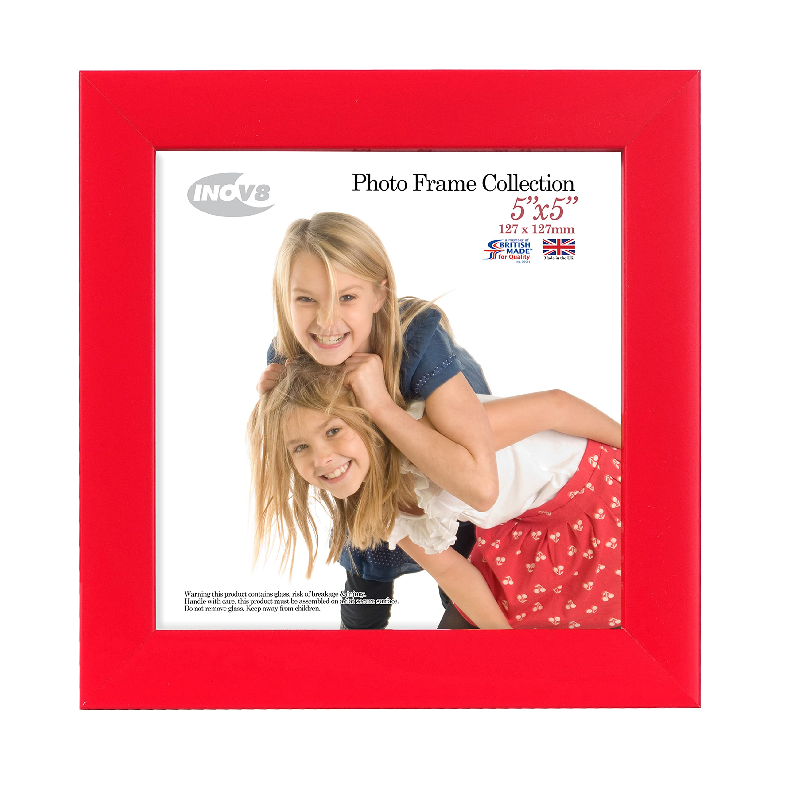 Inov8 British Made Traditional Picture/Photo Frame, Regal Red, Square 5x5 Inch — image 1