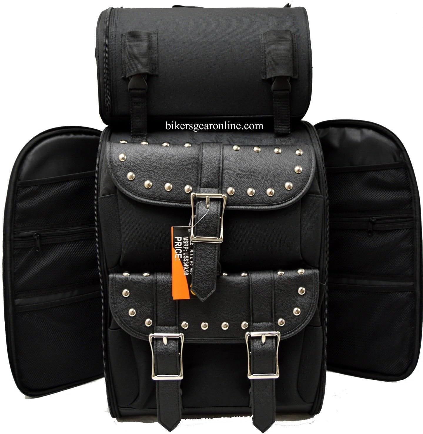 Dealer MOTORCYCLE MOTORBIKE LARGE SISSY BAR TRAVEL BAR BAG TRAVEL LUGGAGE NEW BLACK