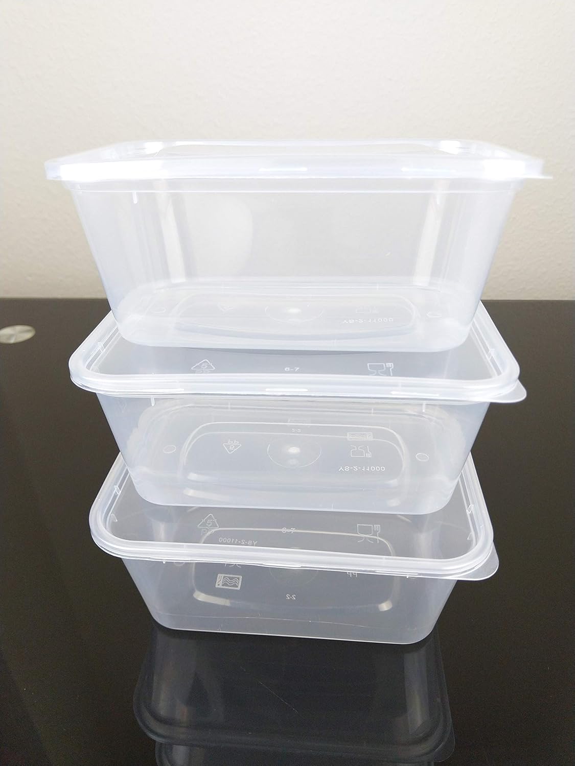 750ml Plástico Recipiente rectangular x 50 Microondas/ congelador ...