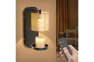 Wall Mounted Candle Warmer Lamp with Remote Control, Timer & Dimmer, Flameless Wax Melt Warmer for Jar Candles, Metal Wall Sc