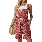 Lepunuo Summer Rompers for Women Sleeveless Short Jumpsuits Casual Loose Fit Overalls Vacation Outfits (S-4XL)