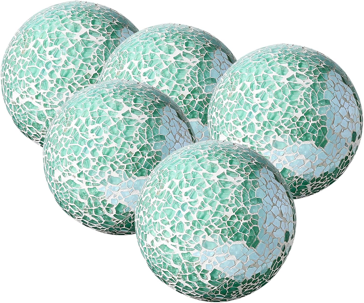 Whole Housewares Decorative Balls Set of 5 Glass Mosaic